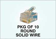 Amp Modular Plugs, Round, Solid Wire