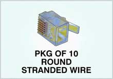 Amp Modular Plugs, Round, Stranded Wire