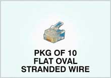 Amp Modular Plugs, Flat Oval, Stranded Wire