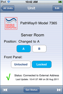 View of the digital buttons related to the actual front panel of the Model 7365 switch.