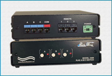 Model 4409 RJ45 A/B/C Switch with Triple Remote Controls