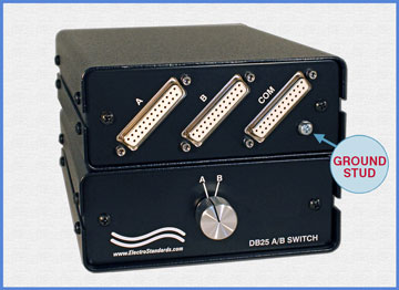 Model 8277 DB25 A/B Switch with Chassis Mount via Threaded Inserts