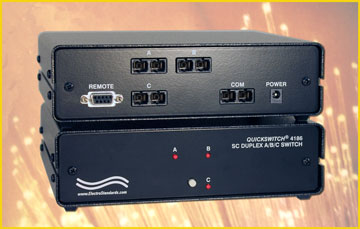 Fiber Optic SC Duplex, Multimode A/B/C Switch, QuickSwitch Model 4186 with RS232 Remote