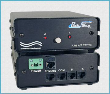 Model 4407 Remotely Controllable RJ45 A/B Switch with Dual Remote Control Ports
