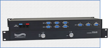 Model 9926 4-Channel A/B Switch: 3-Channel DB9 and Single Channel RJ45 Cat5e, Manual Rackmount