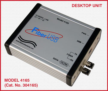 Model 4165 High Speed Ruggedized ST Fiber to USB Interface Converter