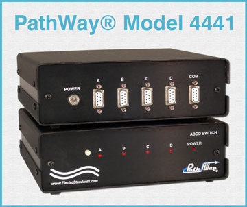 PathWay® Model 441 4-Channel DB9 RS232 Serial Data Port Sharer
