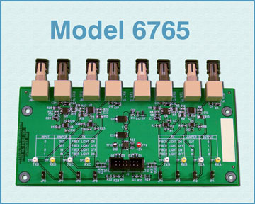 Model 6765 Four Channel TTL Logic-to-ST Fiber Interface Converter, Board