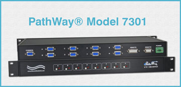 PathWay® Model 7301 8-to-1 DB9 Switch w/Contact Closure & RS232 Remotes