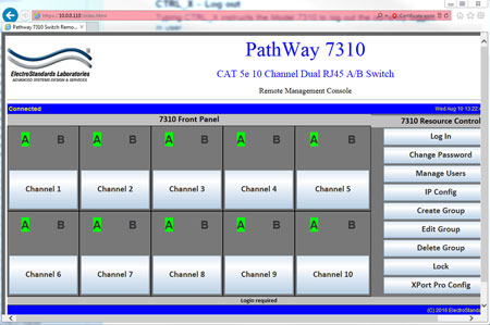 PathWay® Model 7310 Remote Management Console, GUI